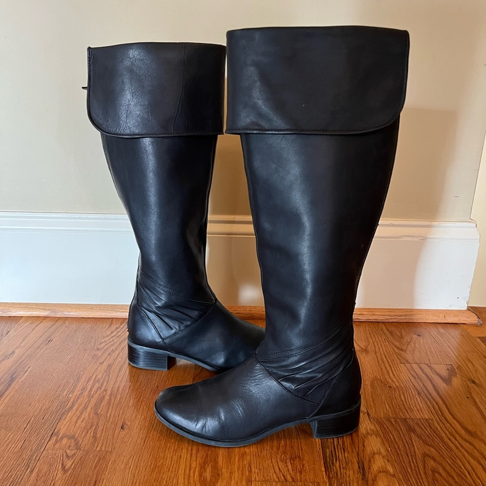 Seychelles Over-the-Knee Rear Zip Boots Black Sz 9